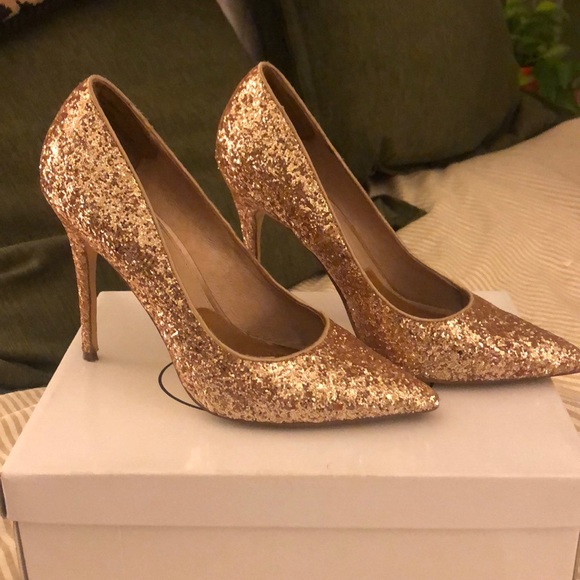 Steve Madden Gold Sparkle Heels - Picture 1 of 3